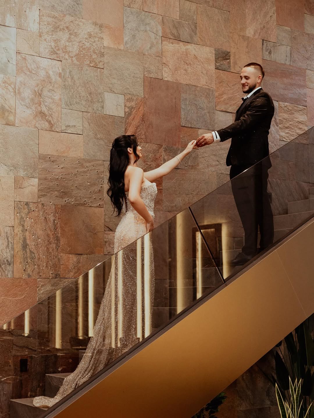 Çift elegant në ditën e dasmës